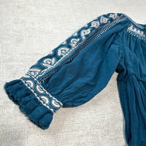 Free People Women's SZ Small Dreamweaver Embroidered Tunic Mini Dress - Picture 3 of 11